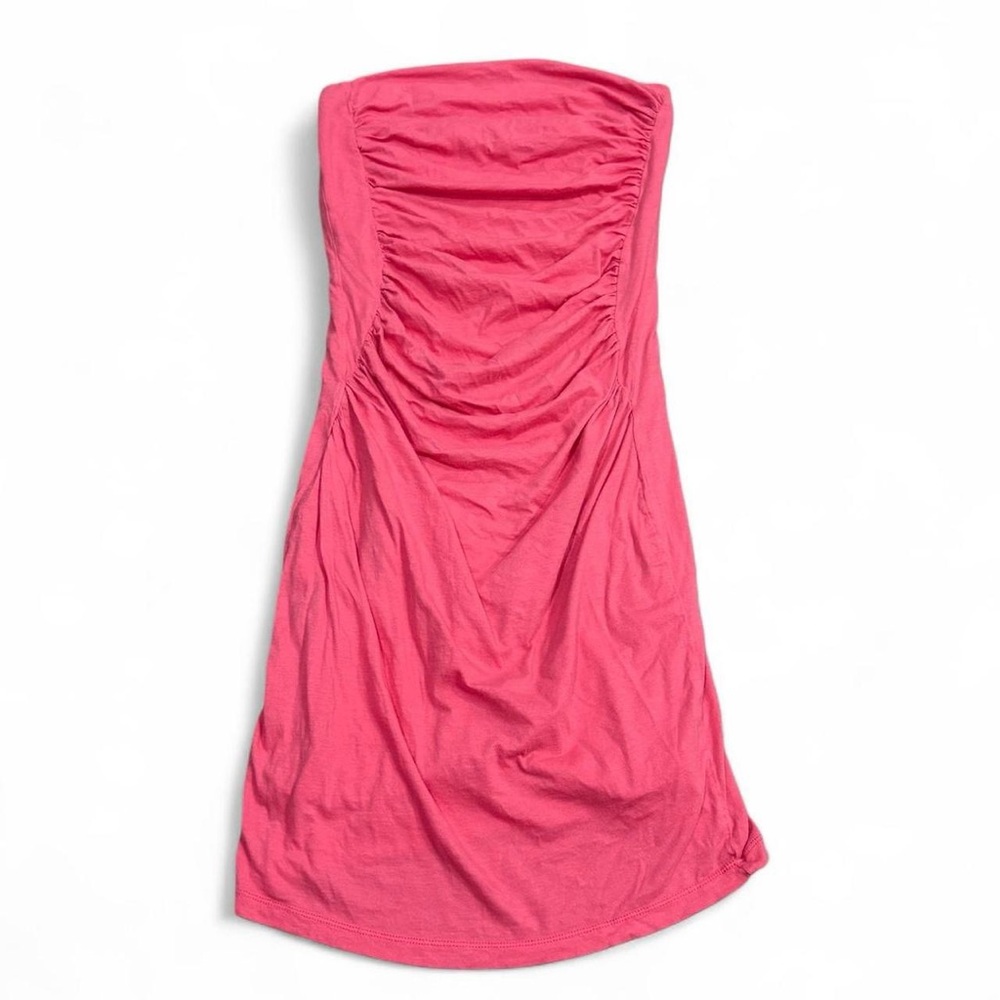 2000’s Velvet by Graham & Spencer Ruched Tube Dress in Pink
